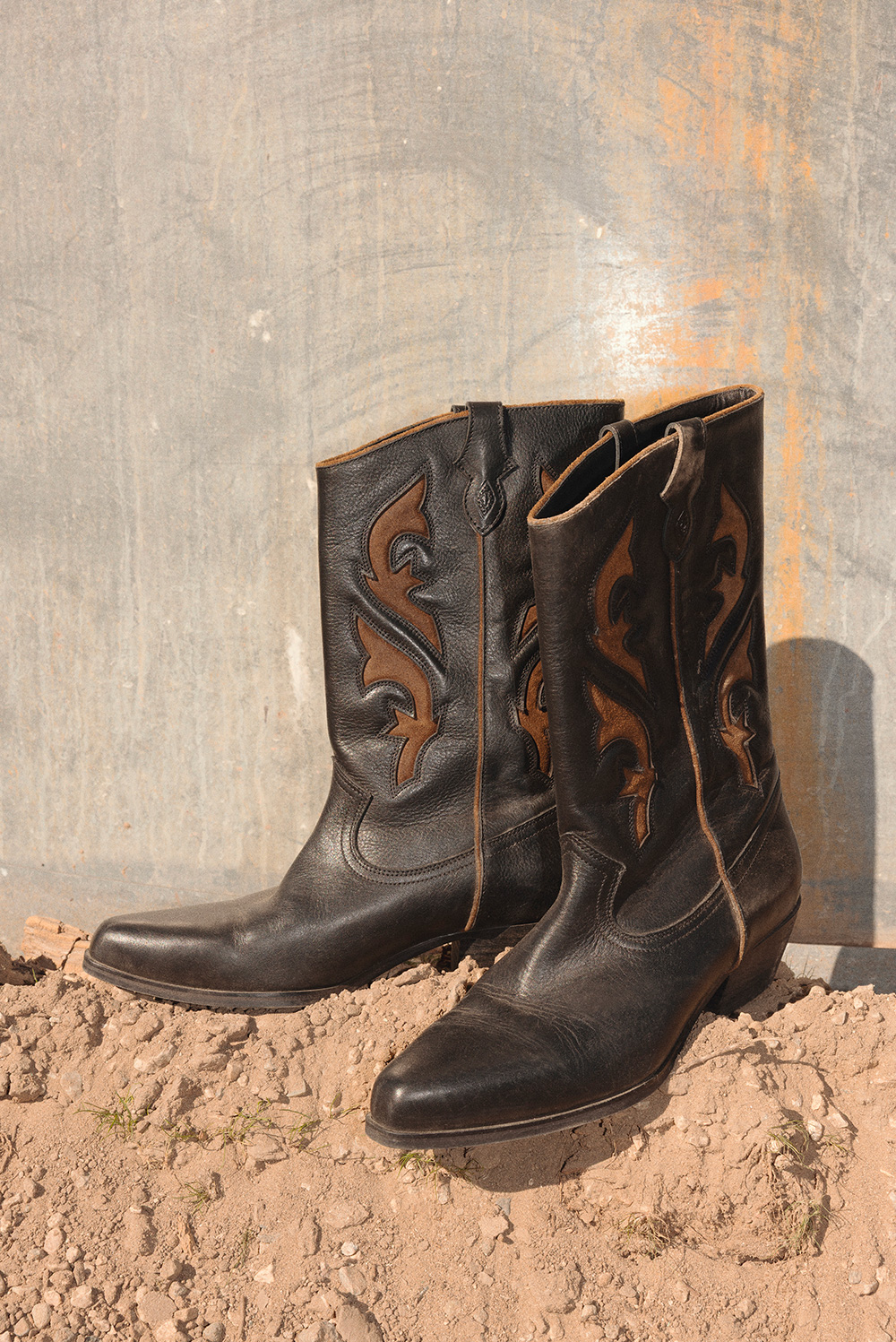 Brown cowboy boots